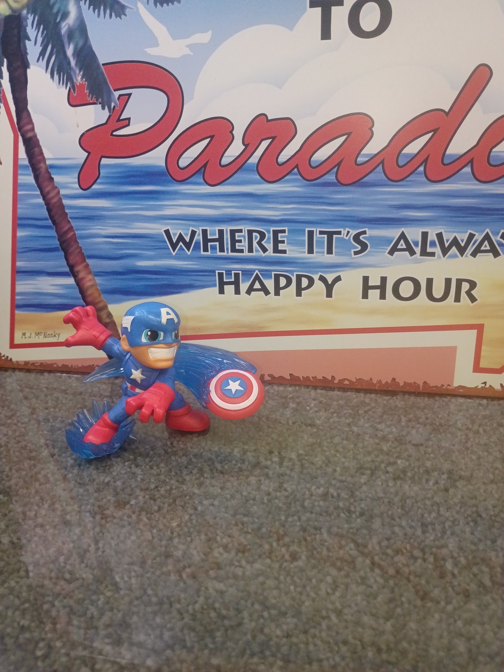 Kids Action Figure Toy - Blue and Red Captain Shield Character